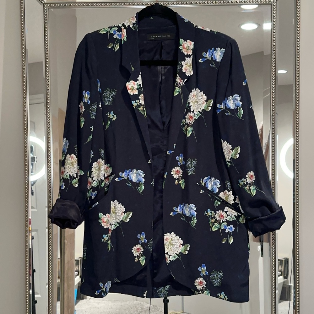 Zara floral blazer